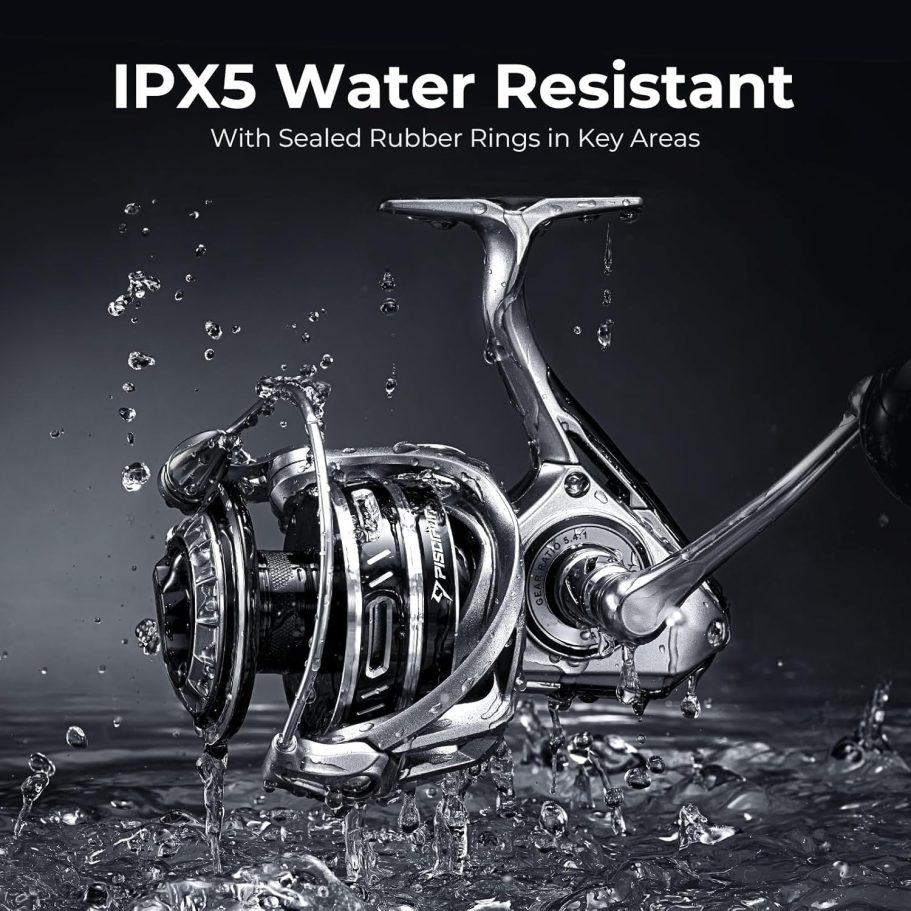 Piscifun NautiX Spinning Reel, Aluminum Spinning Fishing Reel, CNC Aluminum Gear, 33LBs Max Drag, 8+1 Sealed BB, 6.0:1/5.4:1 Gear Ratio, Smooth Powerful Freshwater Saltwater Spinning Reel - Image 5