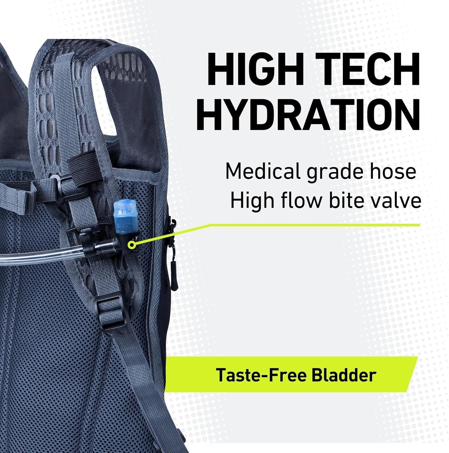 Vibrelli Hydration Backpack & 2L Hydration Bladder - High Flow Bite Valve - Hydration Pack for Cycling, Running, Hiking - Image 6